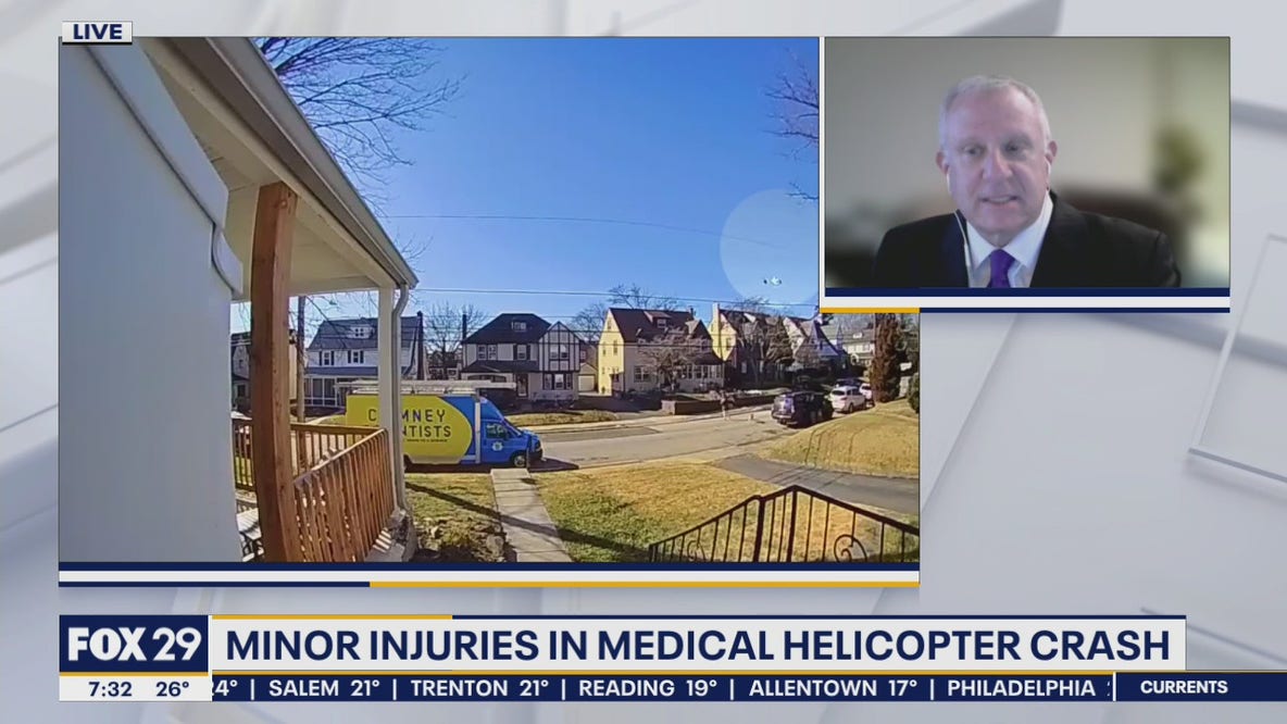 Four survive medical helicopter crash in Drexel Hill